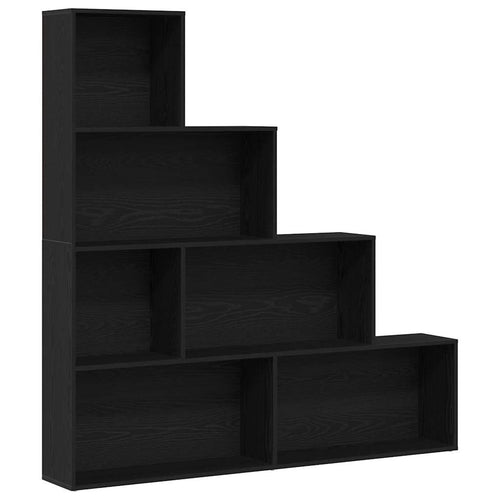 Bücherregal Schwarz Eichen-Optik 155 x 24 x 160 cm