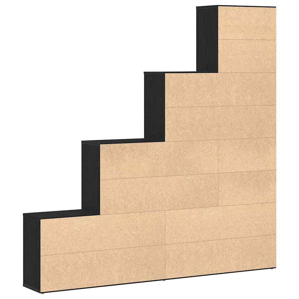 Bücherregal Schwarz Eichen-Optik 155 x 24 x 160 cm