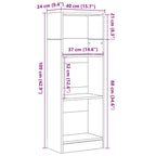 Bücherregal Schwarz Eichen-Optik 40x24x109 cm Holzwerkstoff