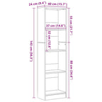 Bücherregal Schwarz Eichen-Optik 40x24x143 cm Holzwerkstoff