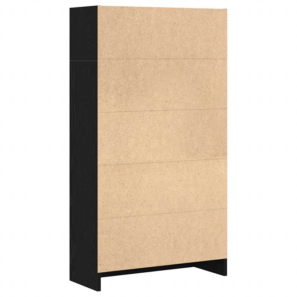 Bücherregal Schwarz Eichen-Optik 60x24x109 cm Holzwerkstoff