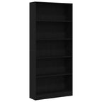 Bücherregal Schwarz Eichen-Optik 80x24x176 cm Holzwerkstoff