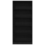 Bücherregal Schwarz Eichen-Optik 80x24x176 cm Holzwerkstoff