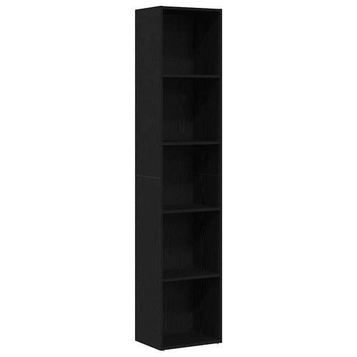 Bücherregal Eiche Schwarz 40 x 30 x 189 cm Holzwerkstoff