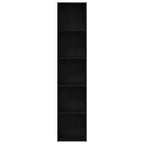 Bücherregal Eiche Schwarz 40 x 30 x 189 cm Holzwerkstoff