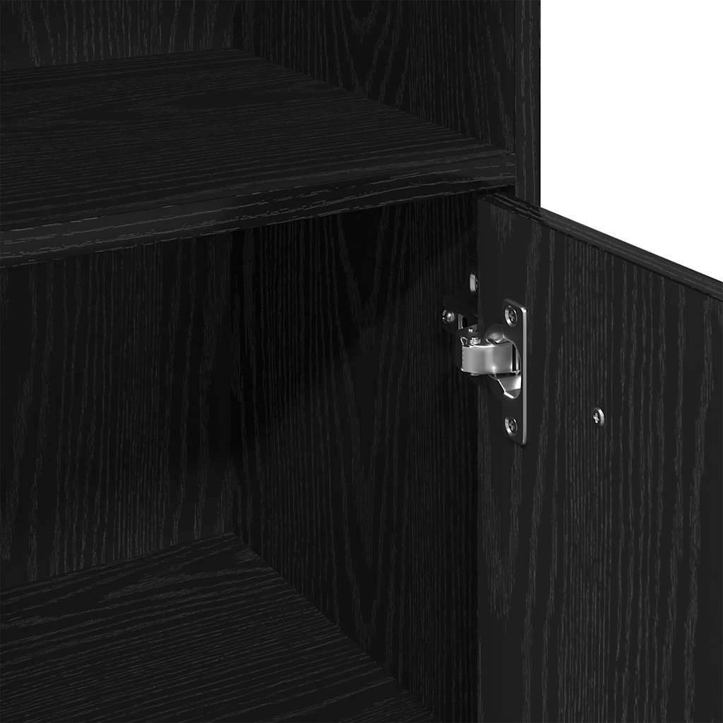 Badezimmerschrank aus schwarzer Eiche, 30 x 30 x 95 cm, Holzwerkstoff