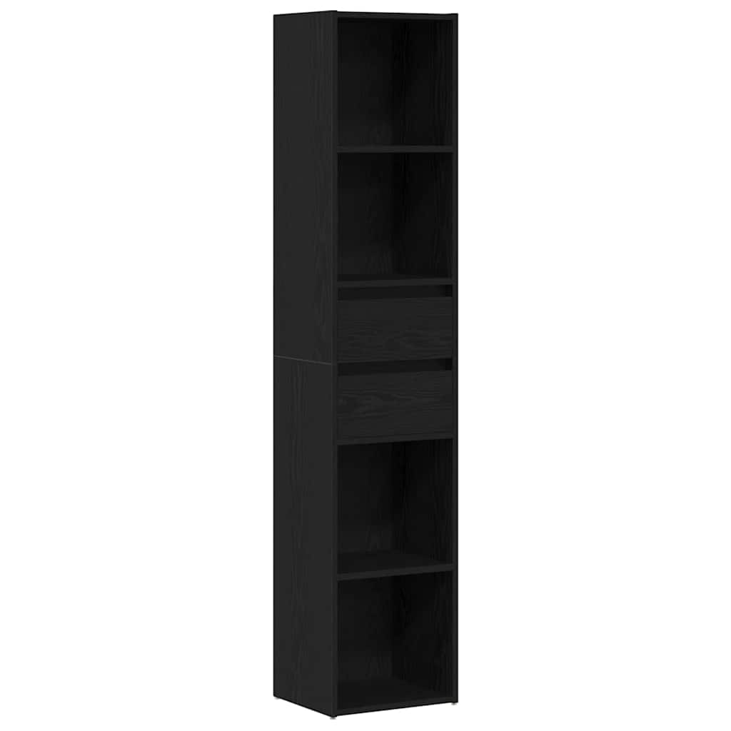 Bücherregal Schwarz Eichen-Optik 36 x 30 x 171 cm Holzwerkstoff