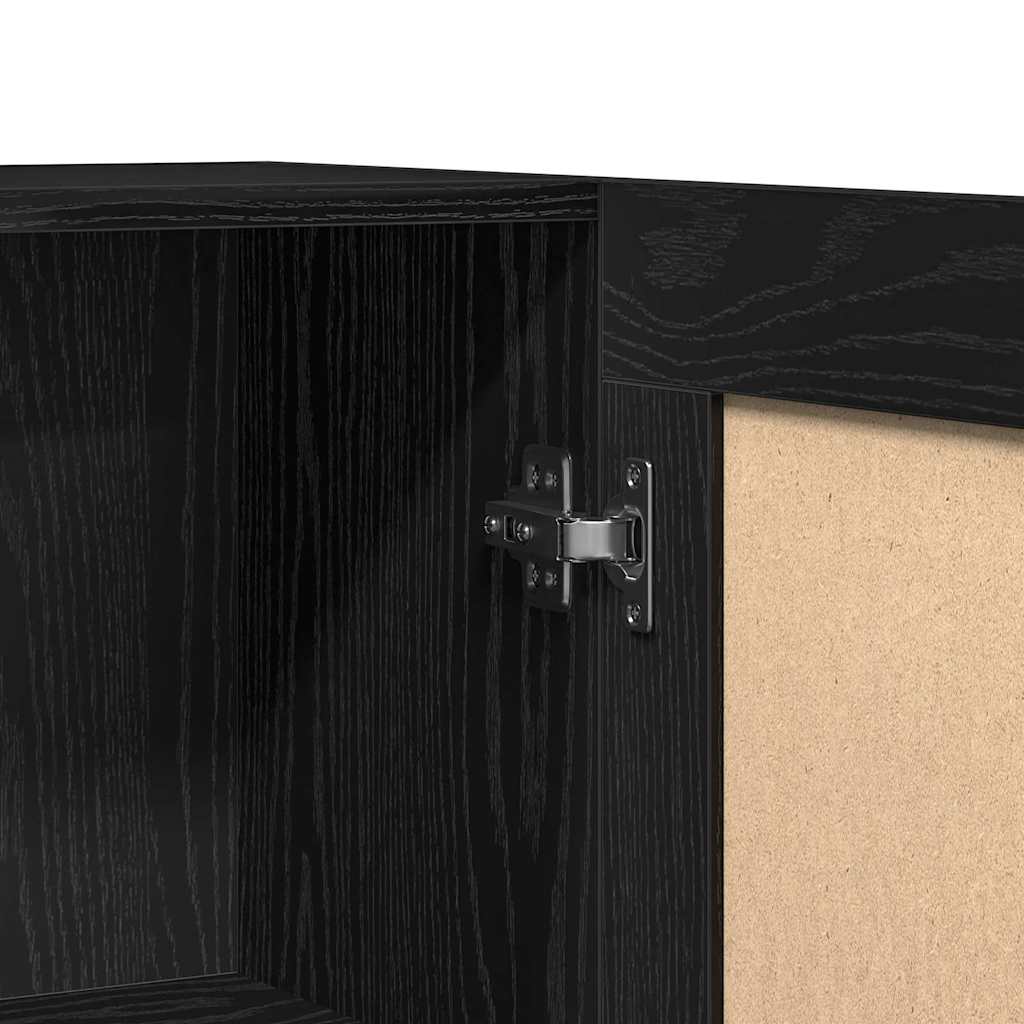 Bücherregal Schwarz Eichen-Optik 82,5 x 30,5 x 80 cm