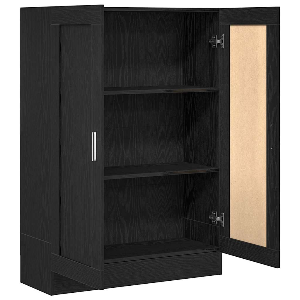 Bücherregal Schwarz Eichen-Optik 82,5 x 30,5 x 115 cm