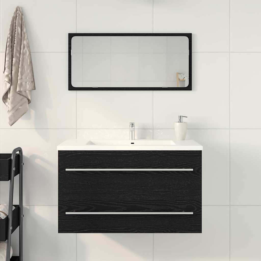 Waschbeckenunterschrank Eiche schwarz 80x38,5x48 cm Holzwerkstoff