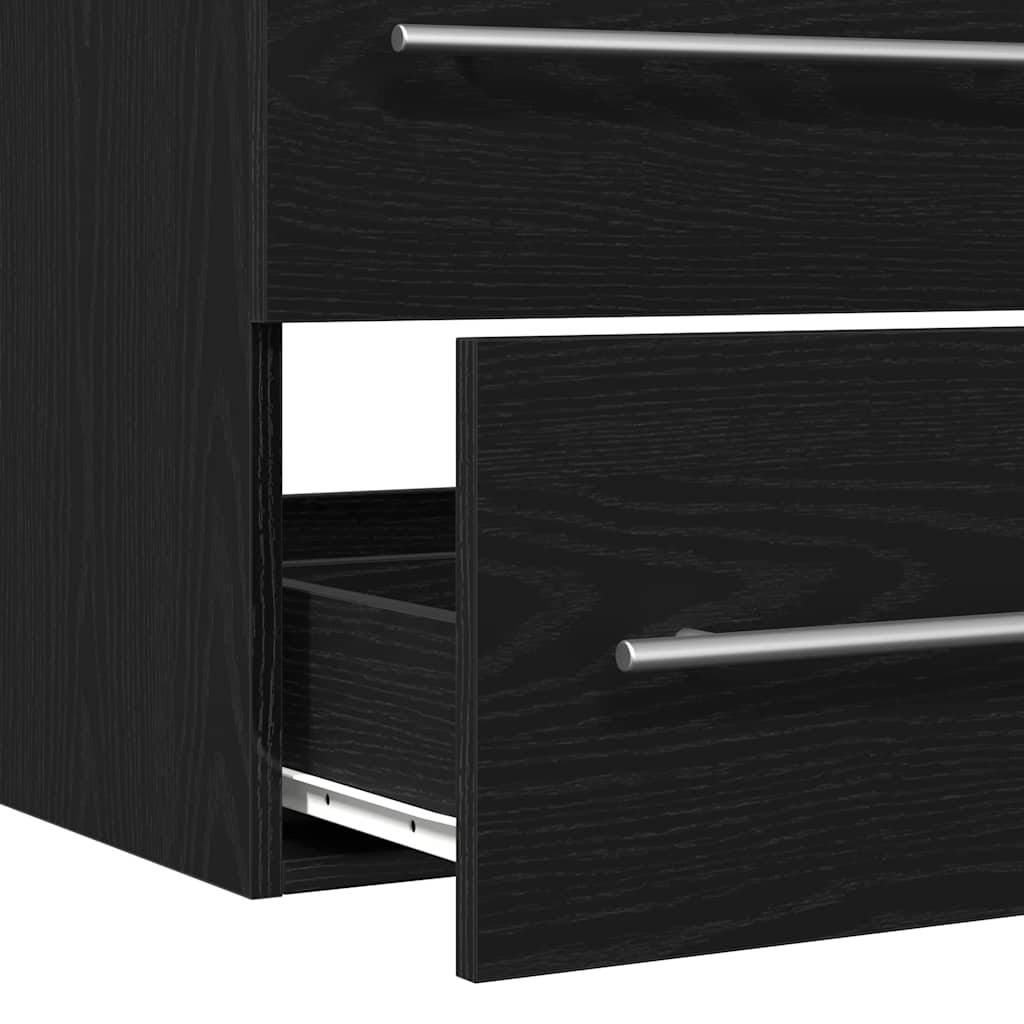 Waschbeckenunterschrank Eiche schwarz 80x38,5x48 cm Holzwerkstoff