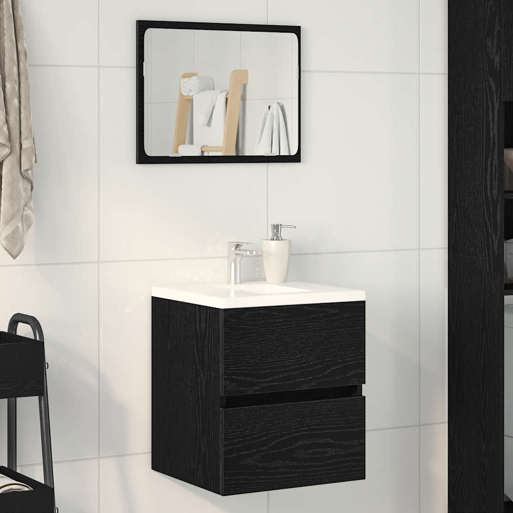 Waschbeckenunterschrank Eiche schwarz 41x38,5x45 cm Holzwerkstoff