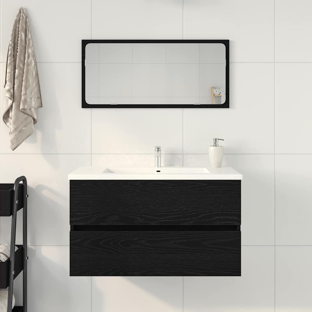 Spülbeckenschrank Schwarz Eiche 80x38,5x45 cm Holzwerkstoff