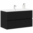 Spülbeckenschrank Schwarz Eiche 80x38,5x45 cm Holzwerkstoff