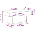 Couchtisch Schwarz Eichen-Optik 96 x 50 x 45 cm Holzwerkstoff