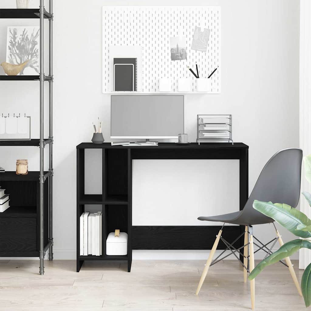 Schreibtisch mit Regal Schwarz Eichen-Optik 102,5 x 35 x 75 cm