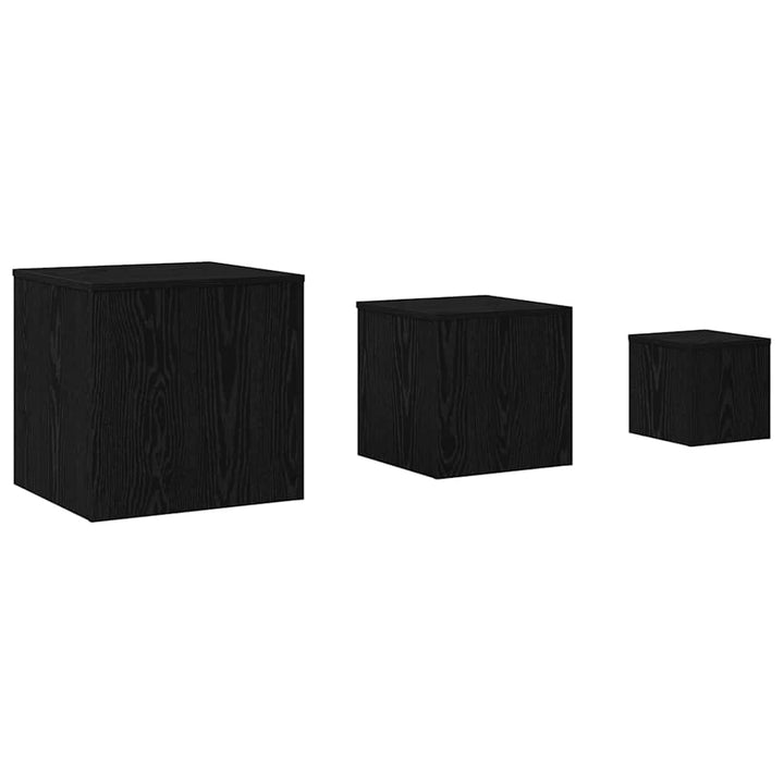 Nestingtisch 3 pcs Schwarze Eiche 45 x 45 x 45 cm Holzwerkstoff