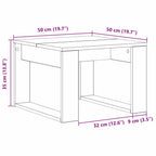 Couchtisch Schwarz Eichen-Optik 50 x 50 x 35 cm Holzwerkstoff