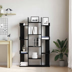 Bücherregal Schwarz Eichen-Optik 86 x 25,5 x 140 cm