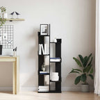 Bücherregal Schwarz Eichen-Optik 48 x 25,5 x 140 cm