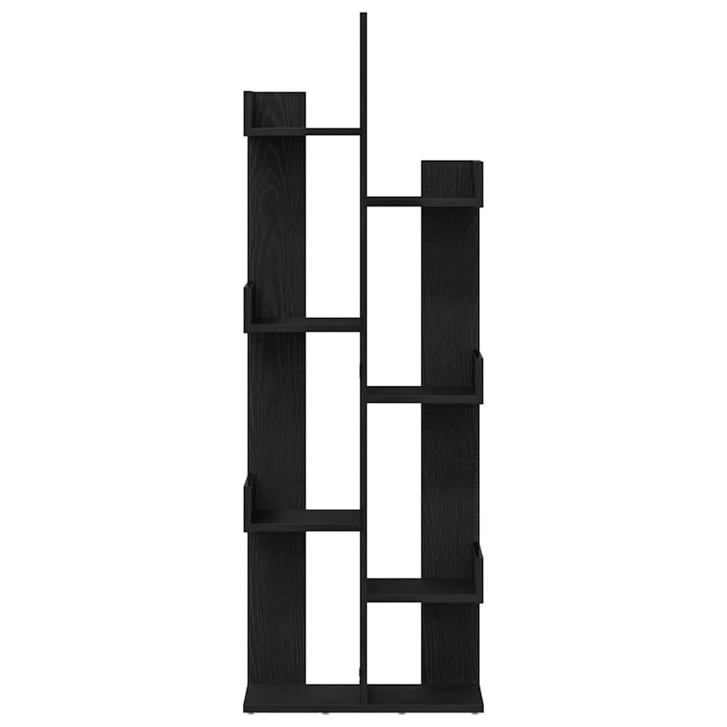 Bücherregal Schwarz Eichen-Optik 48 x 25,5 x 140 cm