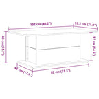 Couchtisch Schwarz Eichen-Optik 102 x 55,5 x 40 cm