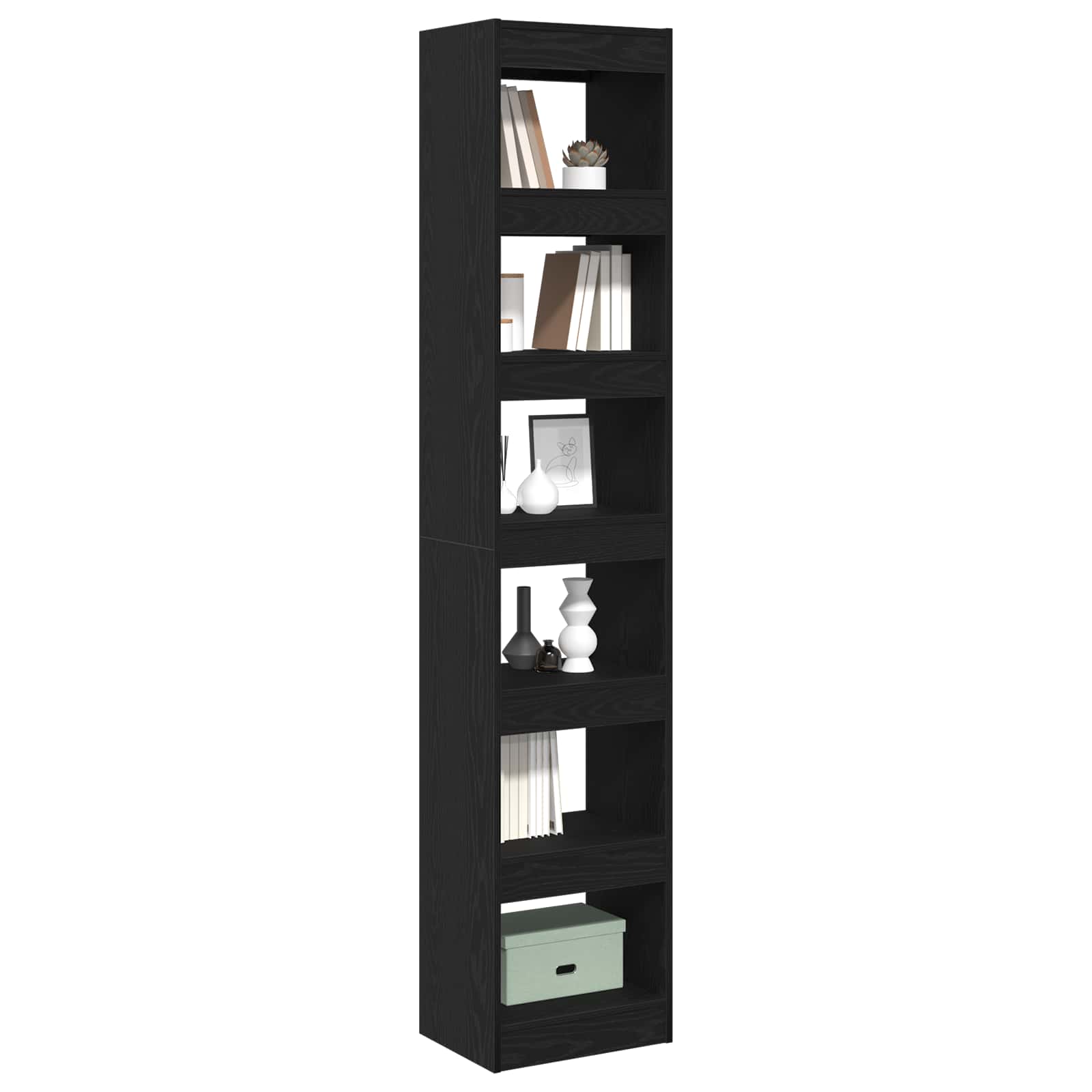 Bücherregal Schwarz Eichen-Optik 40 x 30 x 198 cm Holzwerkstoff