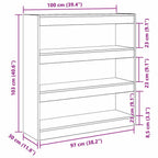 Bücherregal Altholz 100 x 30 x 103 cm Holzwerkstoff