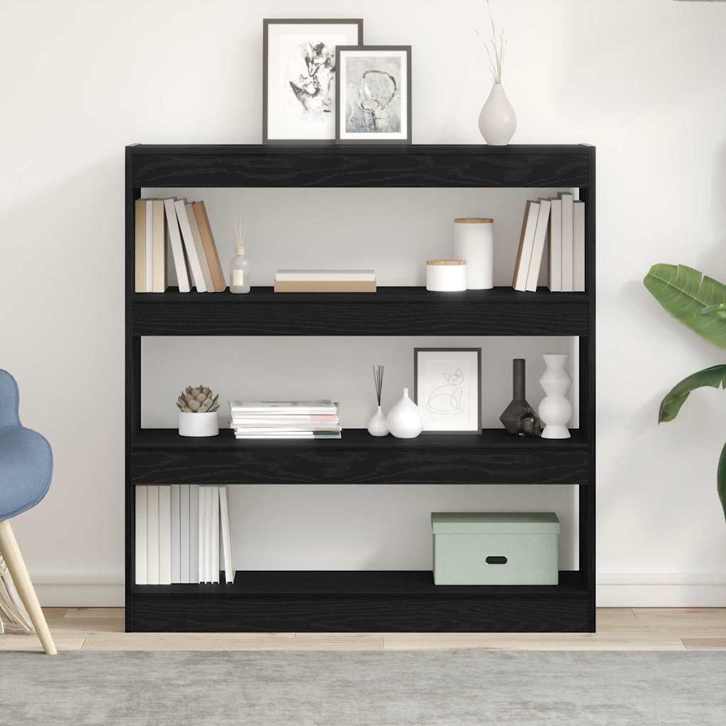 Bücherregal Schwarz Eichen-Optik 100 x 30 x 103 cm