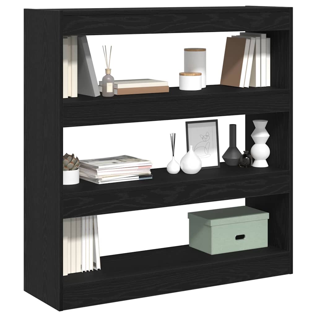 Bücherregal Schwarz Eichen-Optik 100 x 30 x 103 cm