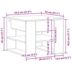 Couchtisch Schwarz Eichen-Optik 55,5 x 55 x 45 cm Holzwerkstoff