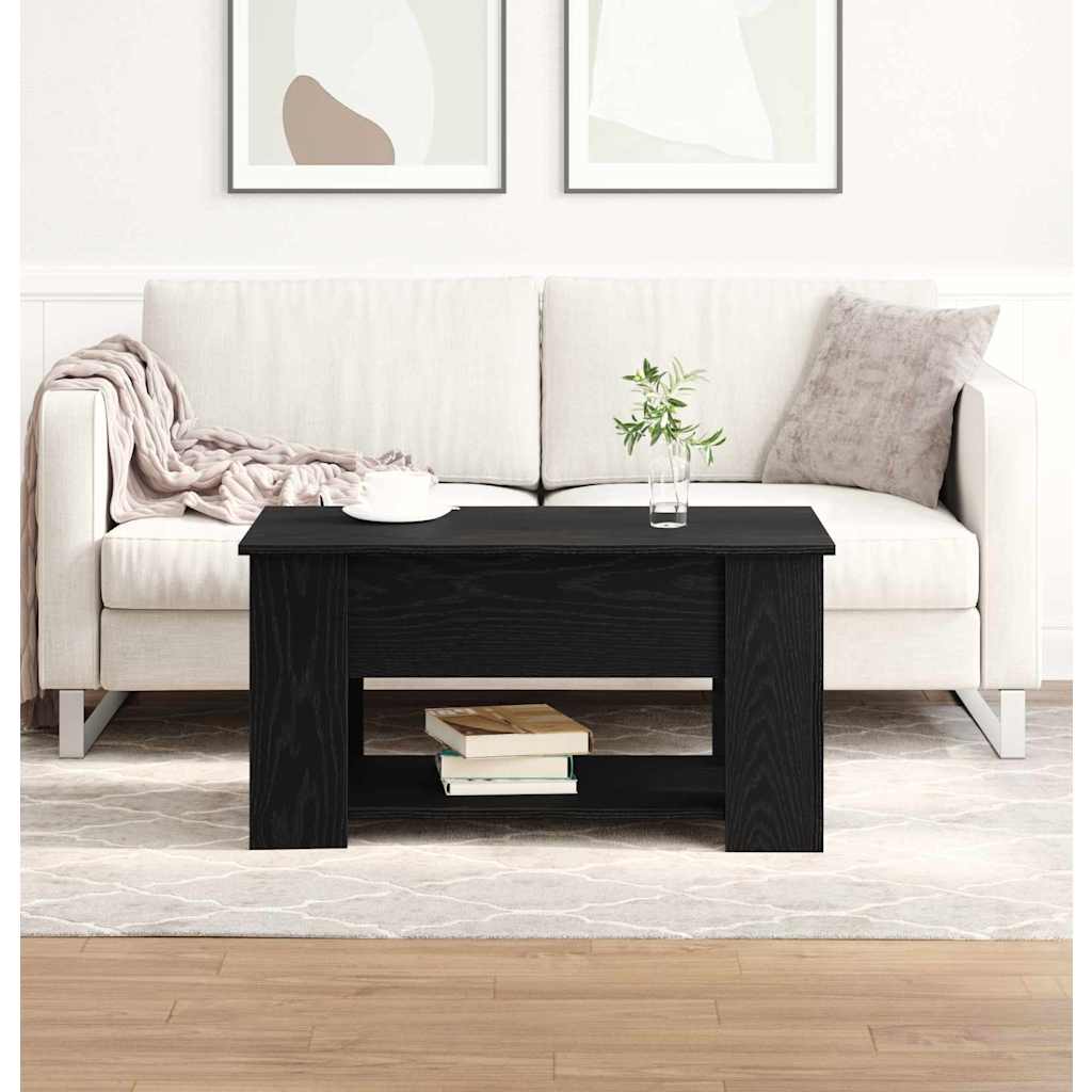 Couchtisch Schwarz Eichen-Optik 79 x 49 x 41 cm Holzwerkstoff
