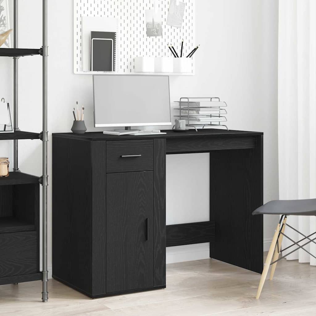 Schreibtisch mit Speicher Schwarz Eichen-Optik 100 x 49 x 74 cm