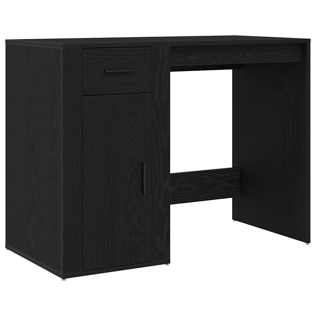 Schreibtisch mit Speicher Schwarz Eichen-Optik 100 x 49 x 74 cm