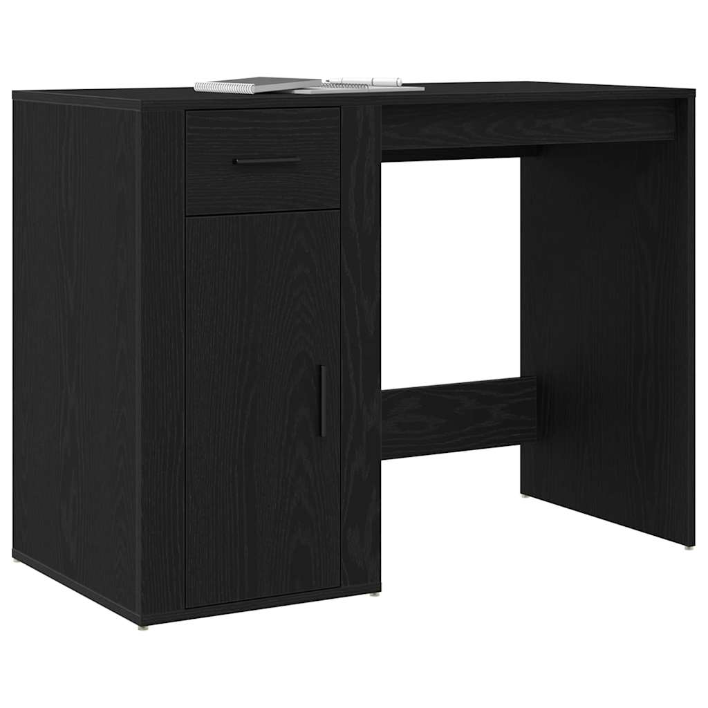 Schreibtisch mit Speicher Schwarz Eichen-Optik 100 x 49 x 74 cm