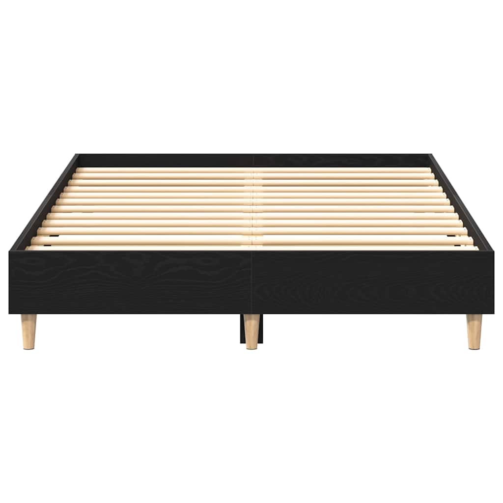 Bettrahmen Schwarz Eichen-Optik 203 x 123 x 25 cm Holzwerkstoff