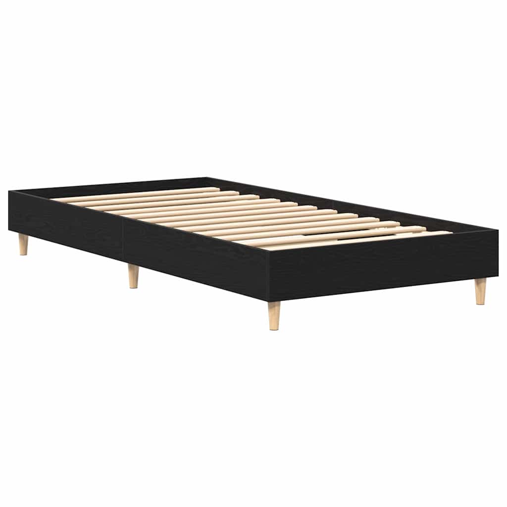 Bettrahmen Schwarz Eichen-Optik 203 x 101 x 25 cm Holzwerkstoff