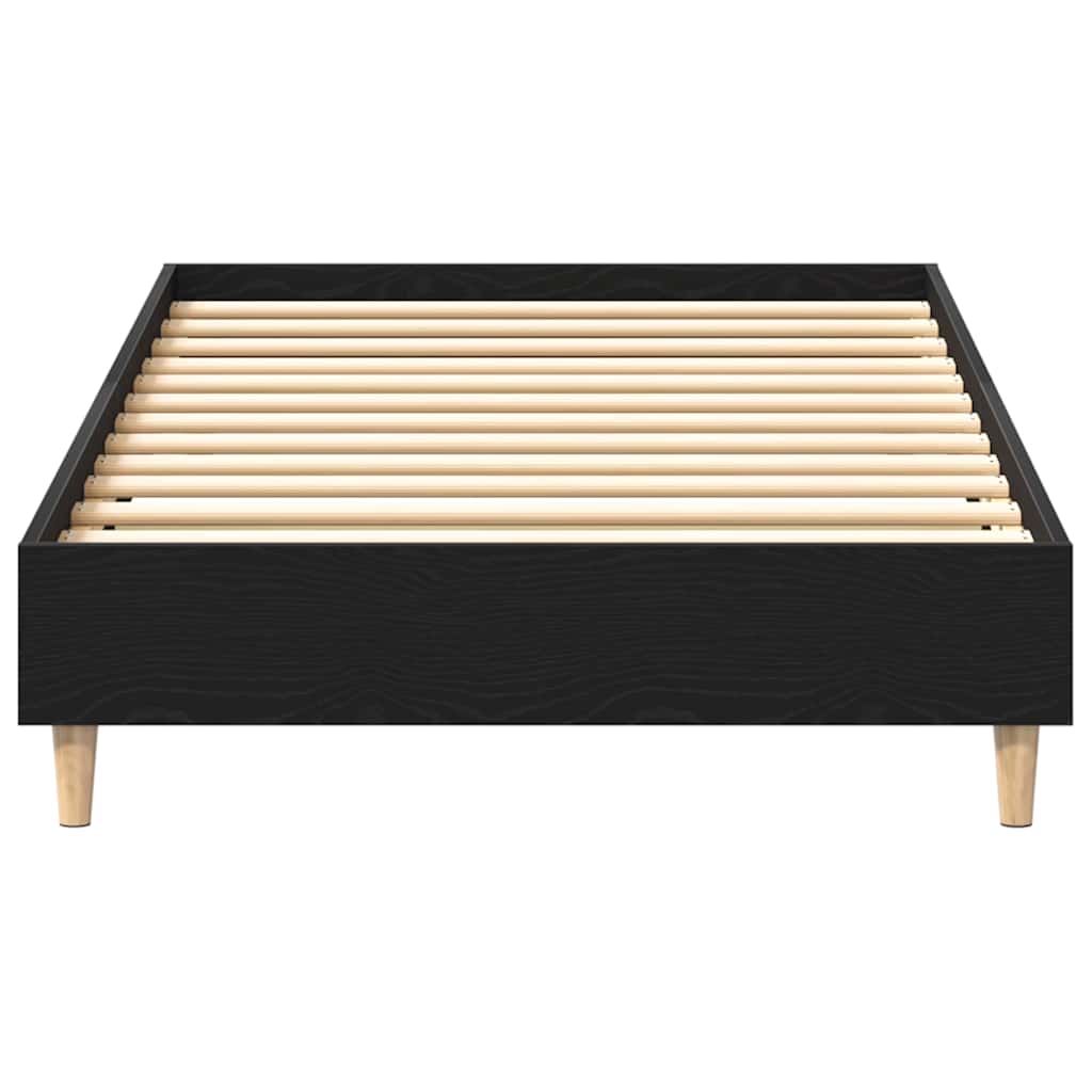 Bettrahmen Schwarz Eichen-Optik 203 x 101 x 25 cm Holzwerkstoff