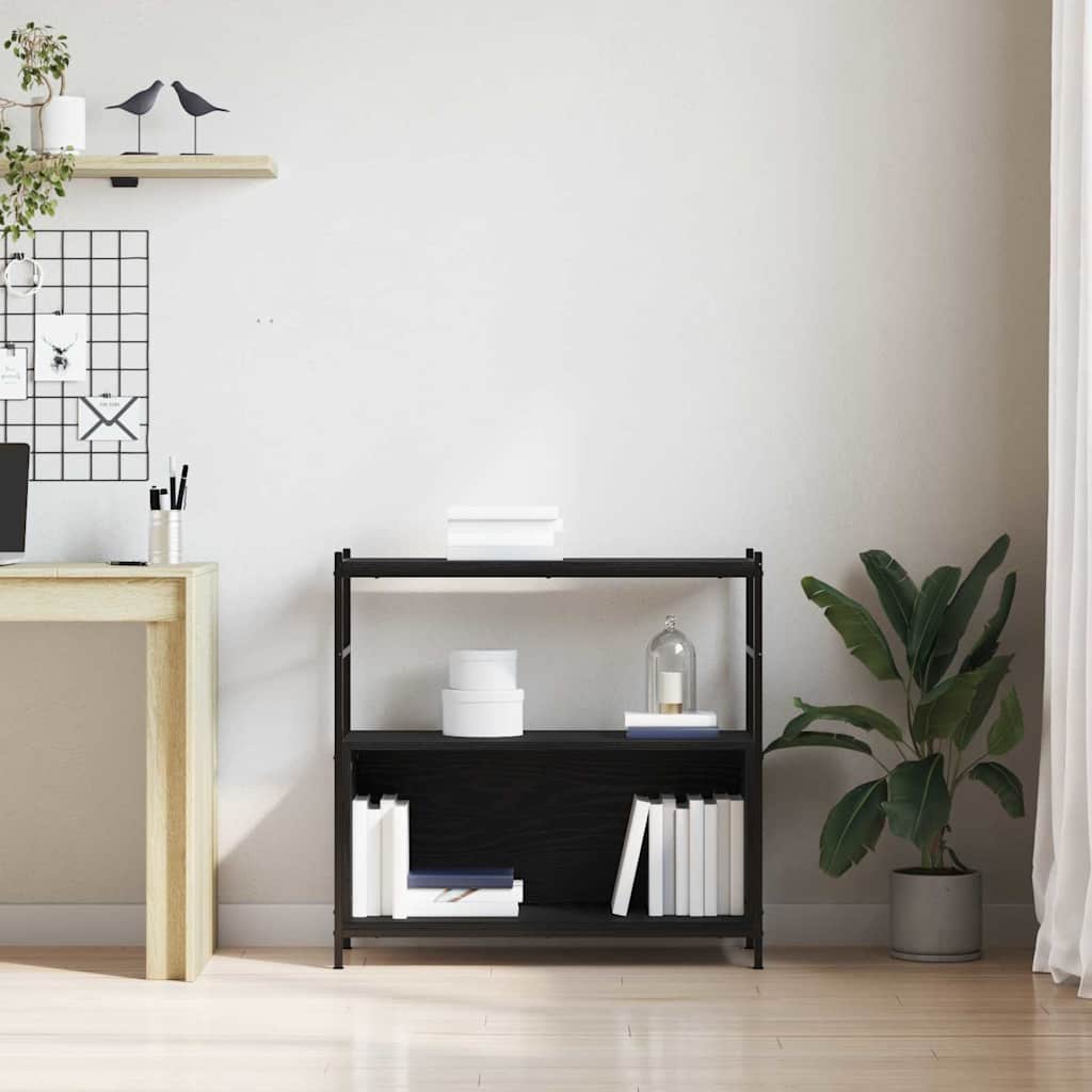 Regal Schwarz Eichen-Optik 80 x 30 x 78.5 cm Holzwerkstoff