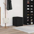 Sitzbank mit Stauraum Schwarz Eichen-Optik 42 x 42 x 45 cm