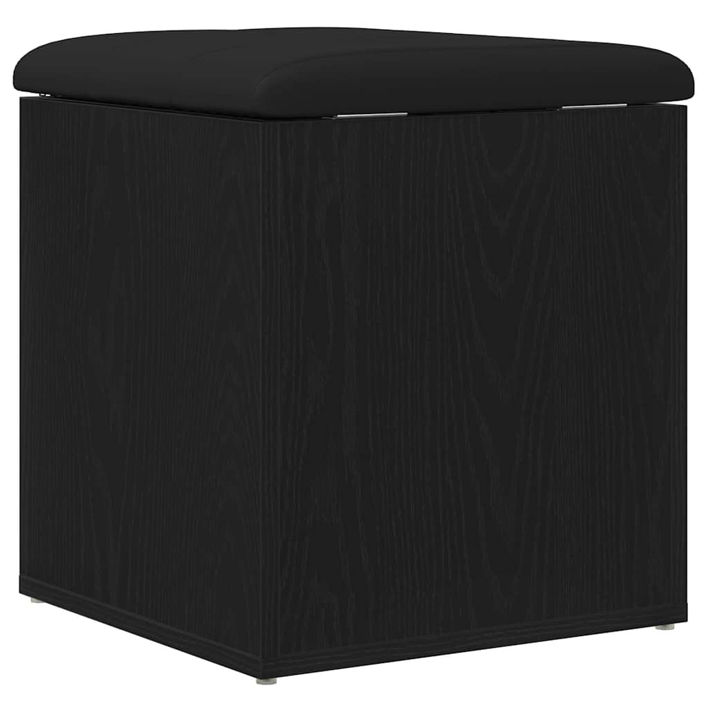 Sitzbank mit Stauraum Schwarz Eichen-Optik 42 x 42 x 45 cm