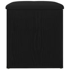 Sitzbank mit Stauraum Schwarz Eichen-Optik 42 x 42 x 45 cm