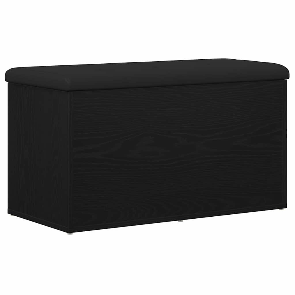 Sitzbank mit Stauraum Schwarz Eichen-Optik 82 x 42 x 45 cm
