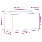 Sitzbank mit Stauraum Schwarz Eichen-Optik 82 x 42 x 45 cm