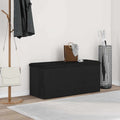 Sitzbank mit Stauraum Schwarz Eichen-Optik 102 x 42 x 45 cm