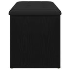 Sitzbank mit Stauraum Schwarz Eichen-Optik 102 x 42 x 45 cm