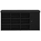 Sitzbank mit Stauraum Schwarz Eichen-Optik 102 x 32 x 50 cm