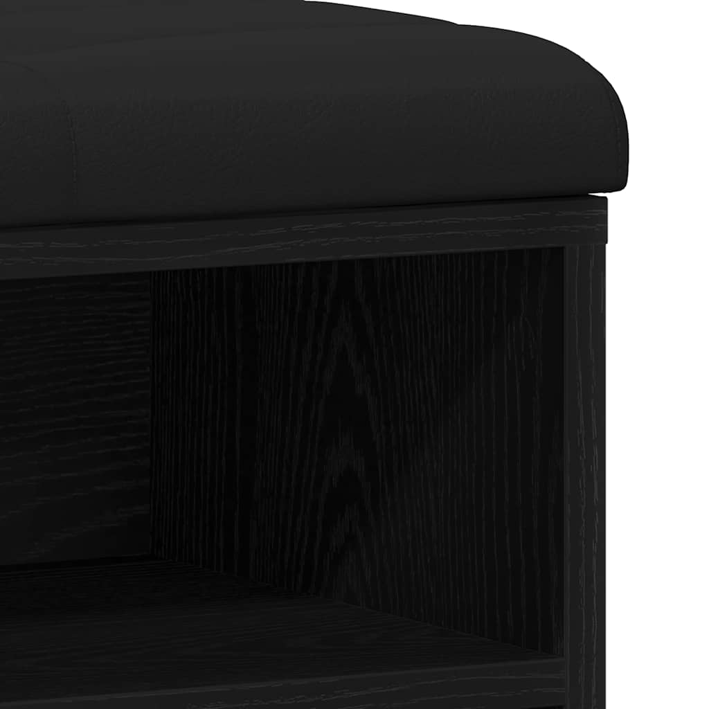 Schuhbank mit Regal Schwarz 82 x 32 x 50 cm Holzwerkstoff