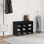 Schuhbank mit Regal Schwarz 82 x 32 x 50 cm Holzwerkstoff