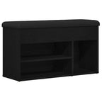 Schuhbank mit Regal Schwarz 80 x 30 x 45 cm Holzwerkstoff